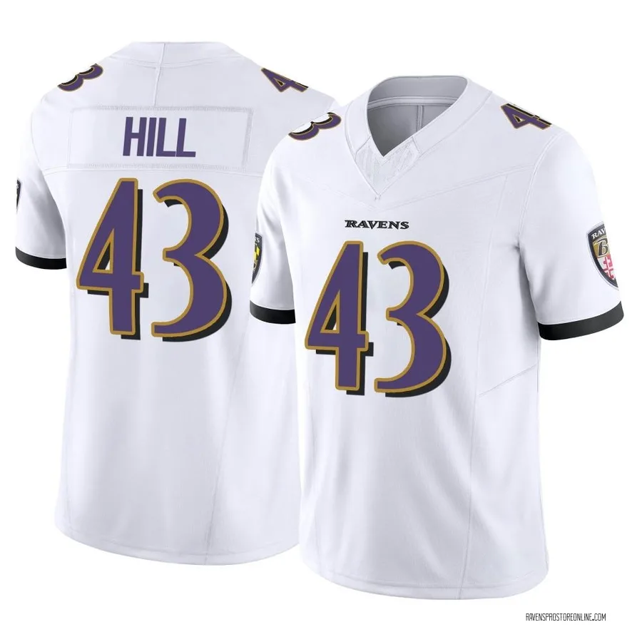 Justice Hill Baltimore Ravens Youth Limited Vapor F.U.S.E. Nike Jersey - White