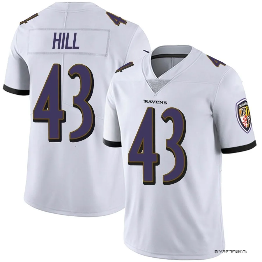 Justice Hill Baltimore Ravens Youth Limited Vapor Untouchable Nike Jersey - White