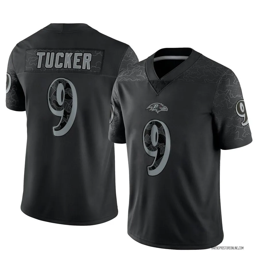 Justin Tucker Baltimore Ravens Youth Limited Reflective Nike Jersey - Black