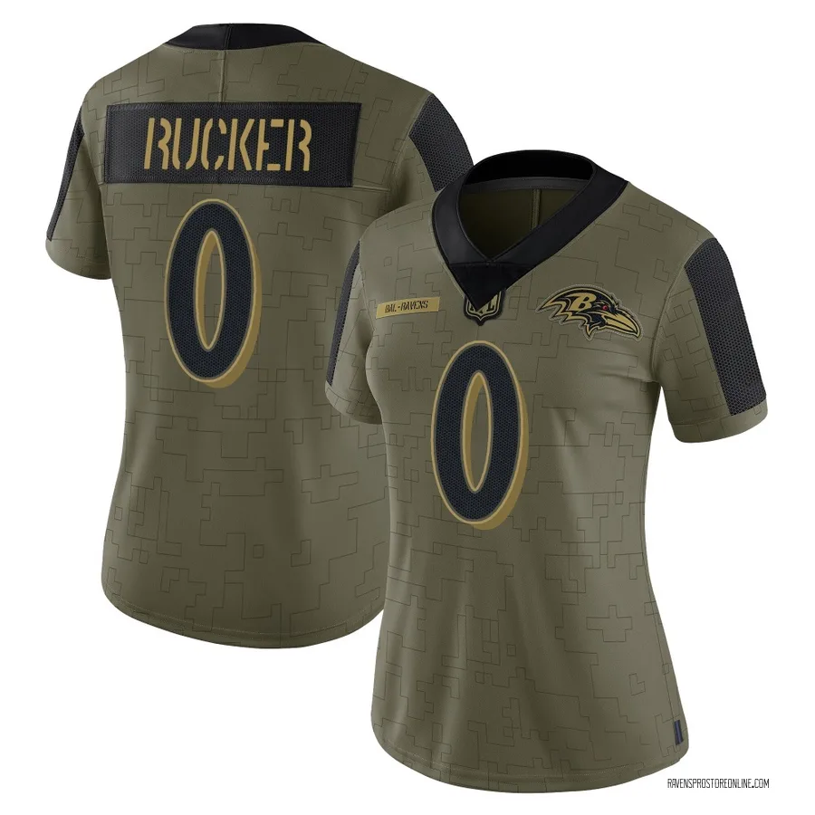 Kaimon Rucker Baltimore Ravens Women's Limited 2021 Salute To Service Nike Jersey - Olive