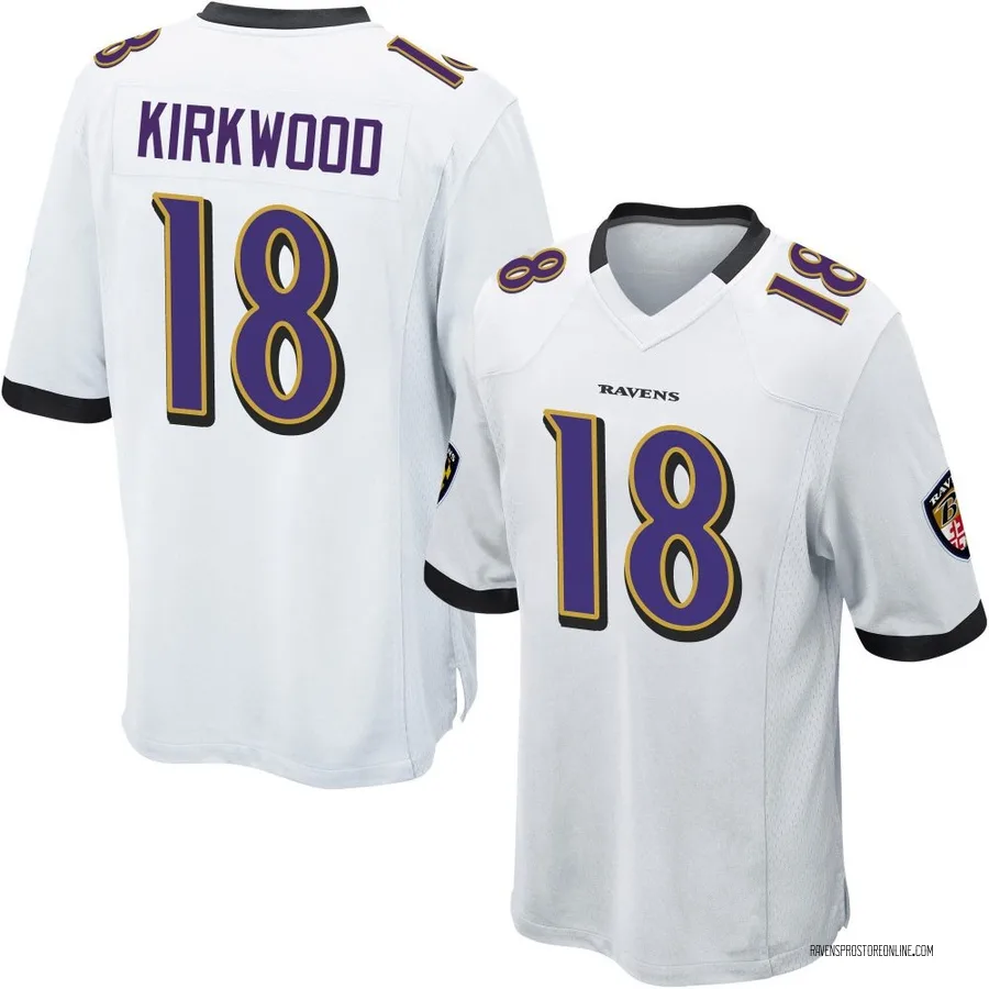 Keith Kirkwood Baltimore Ravens Men's Game Nike Jersey - White