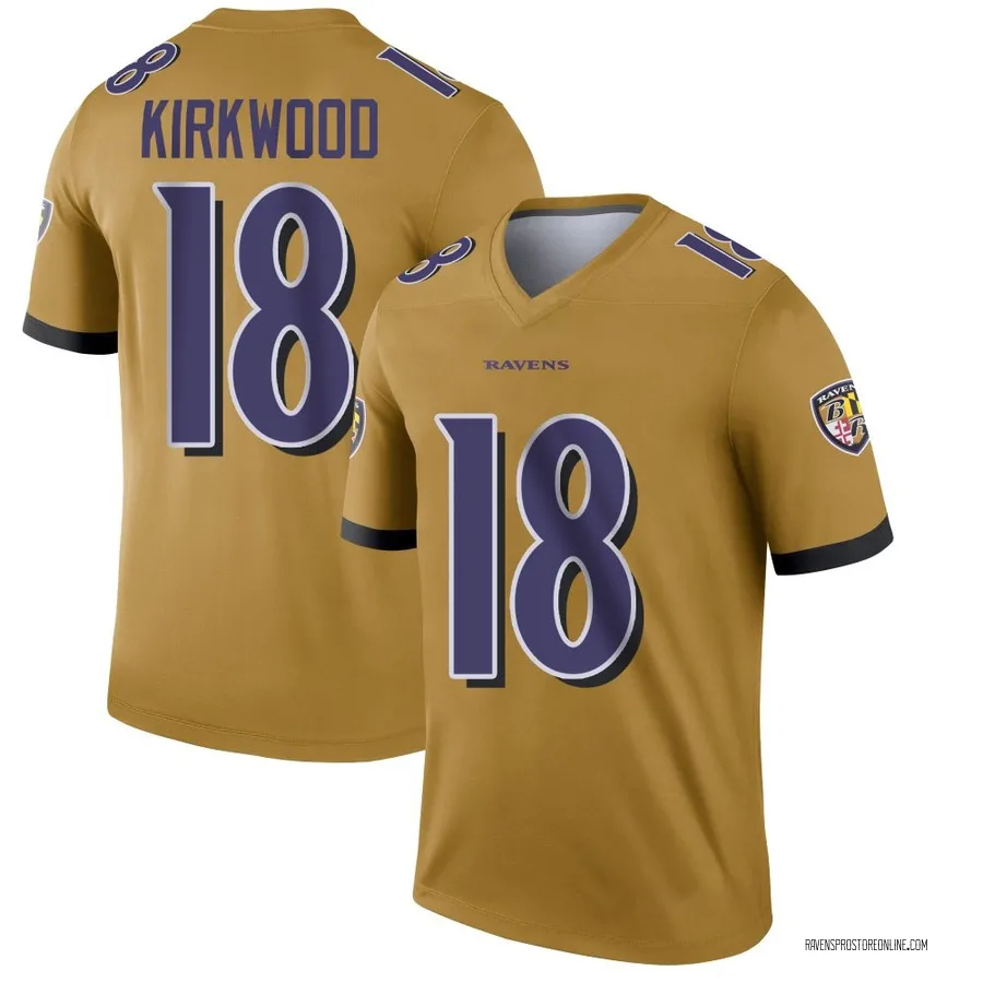 Keith Kirkwood Baltimore Ravens Men's Legend Inverted Nike Jersey - Gold