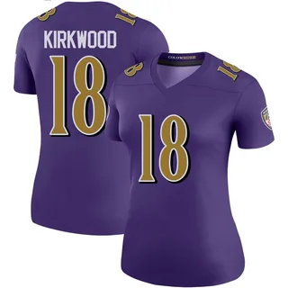Keith Kirkwood Baltimore Ravens Women's Color Rush Legend Nike Jersey - Purple