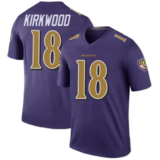 Keith Kirkwood Baltimore Ravens Youth Color Rush Legend Jersey - Purple