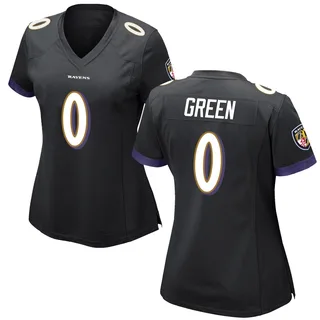 Kenyon Green Baltimore Ravens Women's Game Black Nike Jersey - Green