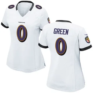 Kenyon Green Baltimore Ravens Women's Game Nike Jersey - White