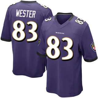 LaJohntay Wester Baltimore Ravens Youth Game Team Color Nike Jersey - Purple