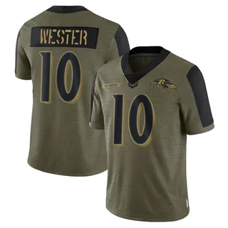 LaJohntay Wester Baltimore Ravens Youth Limited 2021 Salute To Service Nike Jersey - Olive