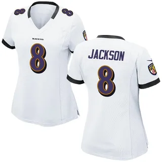 Lamar Jackson Baltimore Ravens Women's Game Nike Jersey - White