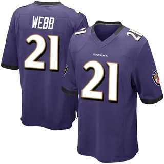 Lardarius Webb Baltimore Ravens Men's Game Team Color Nike Jersey - Purple