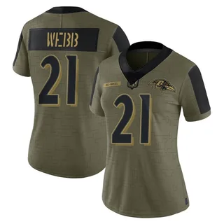 Lardarius Webb Baltimore Ravens Women's Limited 2021 Salute To Service Nike Jersey - Olive