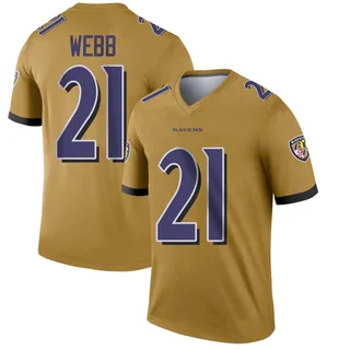 Lardarius Webb Baltimore Ravens Youth Legend Inverted Nike Jersey - Gold