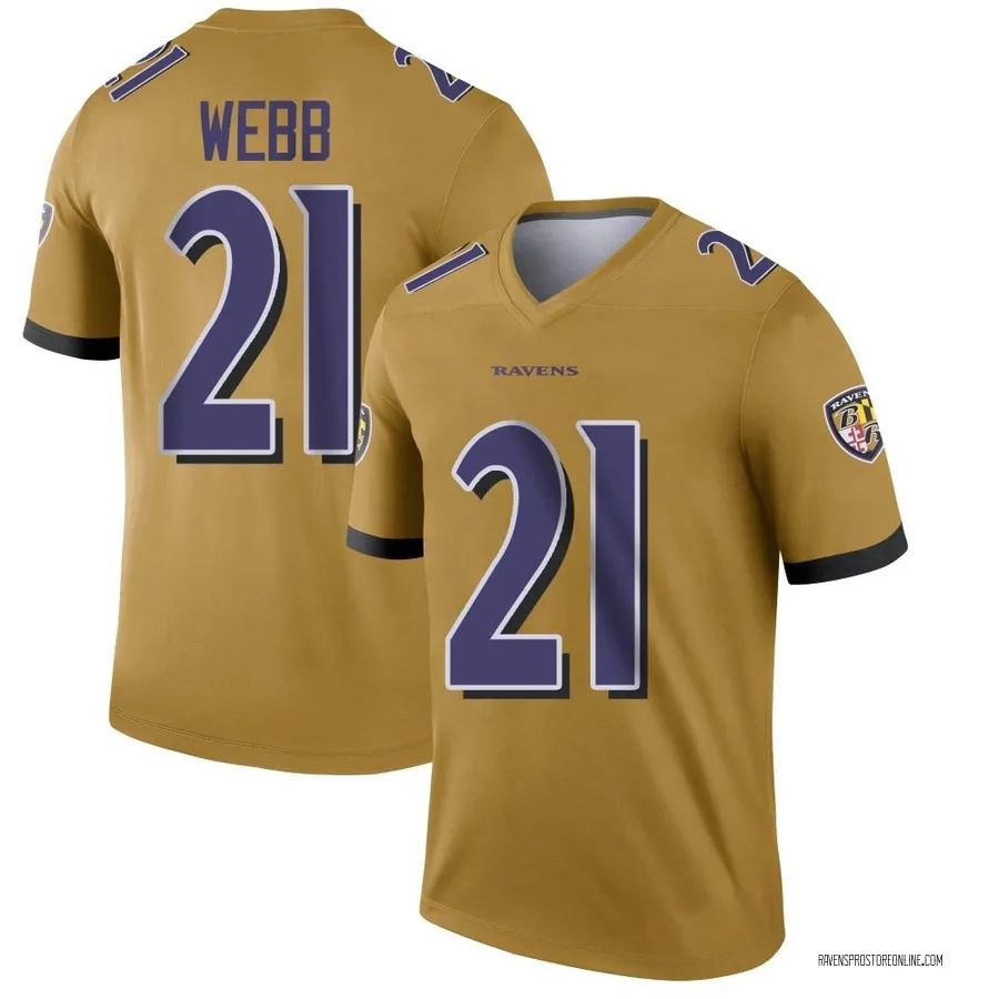 Lardarius Webb Baltimore Ravens Youth Legend Inverted Nike Jersey - Gold