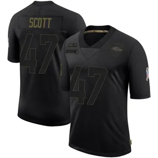 Lucas Scott Baltimore Ravens Men's Limited 2020 Salute To Service Nike Jersey - Black
