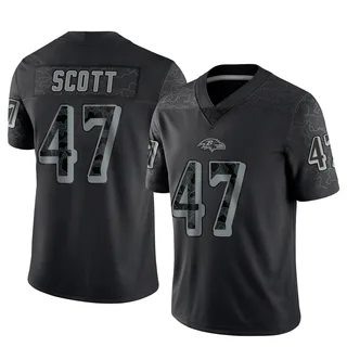 Lucas Scott Baltimore Ravens Men's Limited Reflective Nike Jersey - Black
