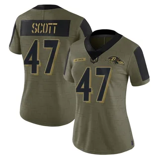 Lucas Scott Baltimore Ravens Women's Limited 2021 Salute To Service Nike Jersey - Olive