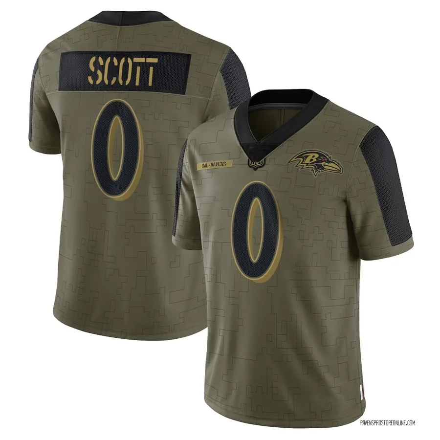 Lucas Scott Baltimore Ravens Youth Limited 2021 Salute To Service Nike Jersey - Olive