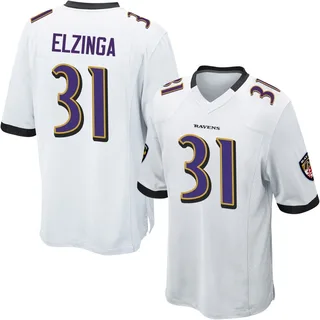 Luke Elzinga Baltimore Ravens Men's Game Nike Jersey - White