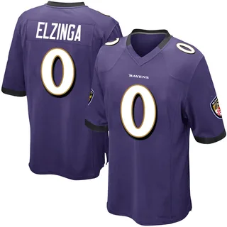 Luke Elzinga Baltimore Ravens Men's Game Team Color Nike Jersey - Purple