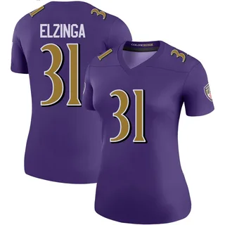 Luke Elzinga Baltimore Ravens Women's Color Rush Legend Nike Jersey - Purple