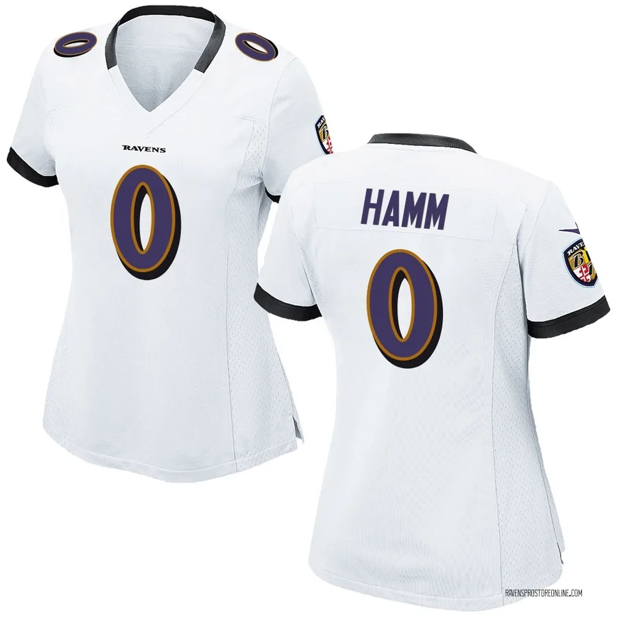 Malik Hamm Baltimore Ravens Women's Game Nike Jersey - White