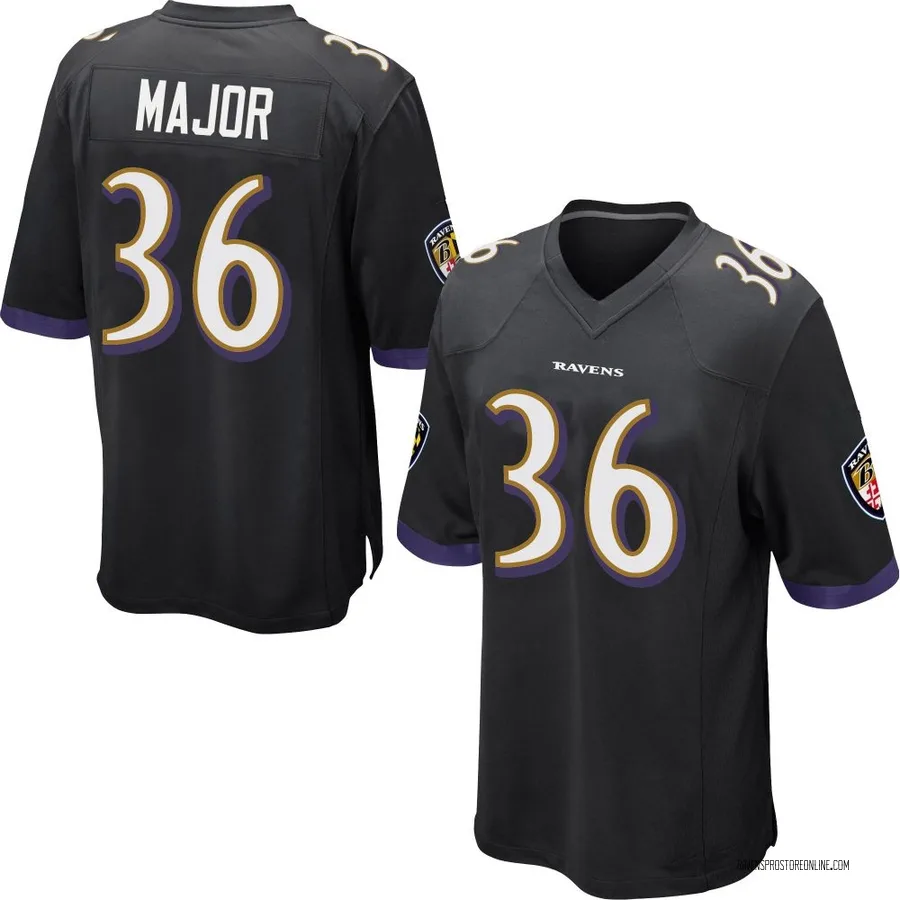 Marcus Major Baltimore Ravens Youth Game Nike Jersey - Black