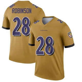 Marquise Robinson Baltimore Ravens Men's Legend Inverted Nike Jersey - Gold