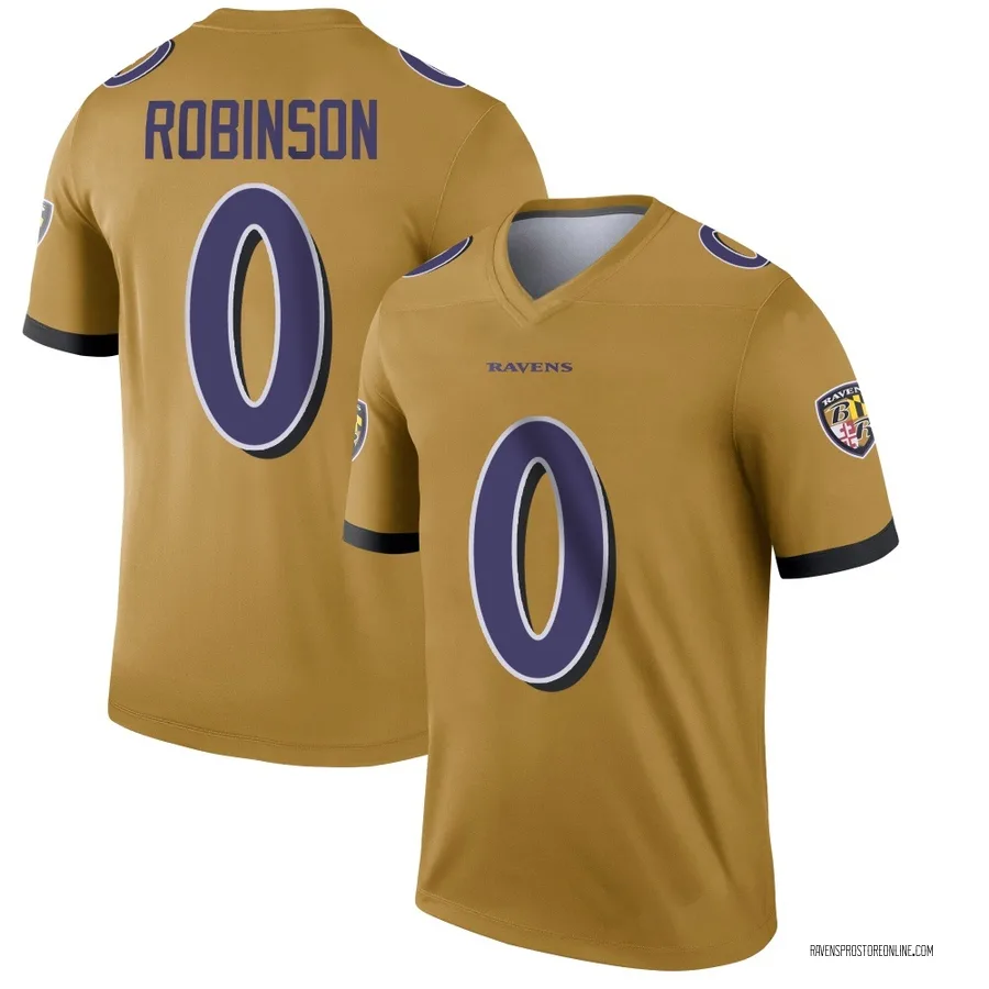 Marquise Robinson Baltimore Ravens Youth Legend Inverted Nike Jersey - Gold