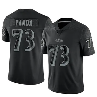 Marshal Yanda Baltimore Ravens Men's Limited Reflective Nike Jersey - Black
