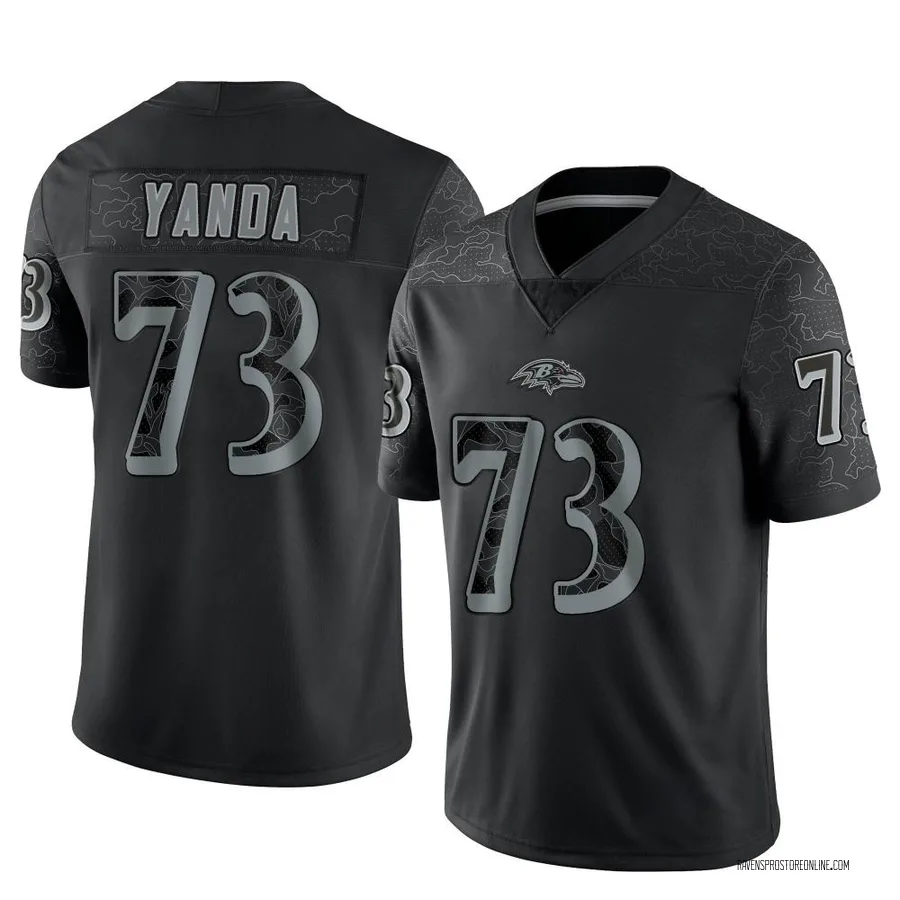 Marshal Yanda Baltimore Ravens Men's Limited Reflective Nike Jersey - Black