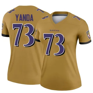 Marshal Yanda Baltimore Ravens Women's Legend Inverted Nike Jersey - Gold