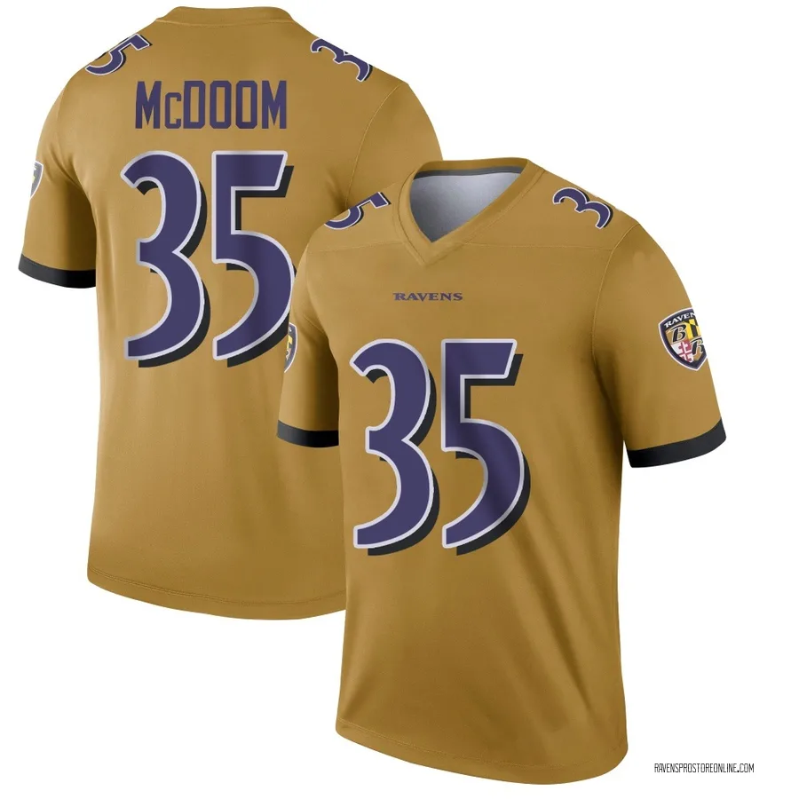 Matthew McDoom Baltimore Ravens Men's Legend Inverted Nike Jersey - Gold