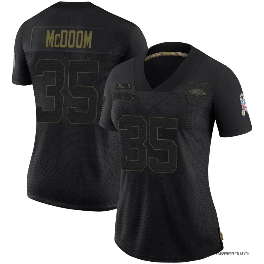 Matthew McDoom Baltimore Ravens Women's Limited 2020 Salute To Service Nike Jersey - Black