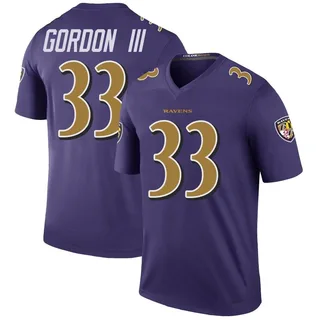 Melvin Gordon III Baltimore Ravens Men's Color Rush Legend Nike Jersey - Purple