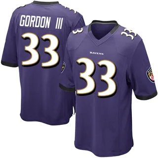 Melvin Gordon III Baltimore Ravens Men's Game Team Color Nike Jersey - Purple
