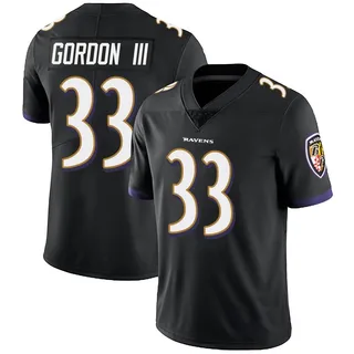 Melvin Gordon III Baltimore Ravens Men's Limited Alternate Vapor Untouchable Nike Jersey - Black