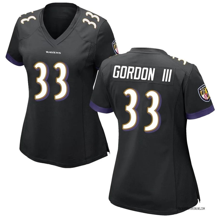 Melvin Gordon III Baltimore Ravens Women's Game Nike Jersey - Black