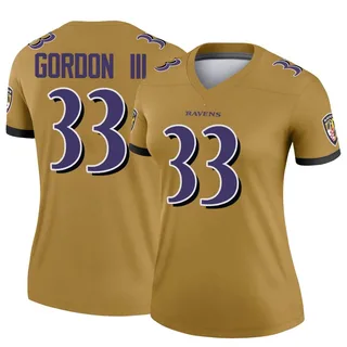 Melvin Gordon III Baltimore Ravens Women's Legend Inverted Nike Jersey - Gold