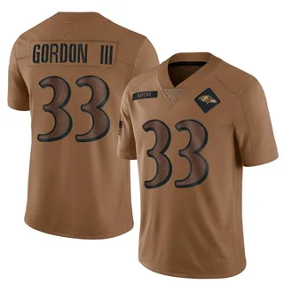 Melvin Gordon III Baltimore Ravens Youth Limited 2023 Salute To Service Nike Jersey - Brown