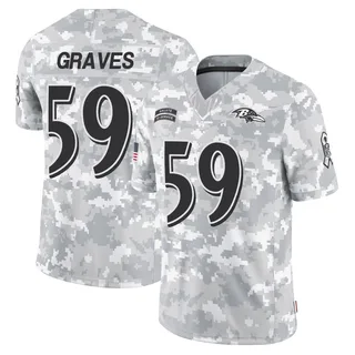 Men's Aaron Graves Baltimore Ravens Men's Limited Arctic Camo 2024 Salute to Service Nike Jersey