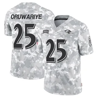 Men's Amani Oruwariye Baltimore Ravens Men's Limited Arctic Camo 2024 Salute to Service Nike Jersey