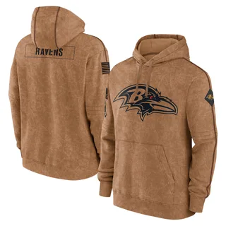 Men's Baltimore Ravens Brown 2023 Salute to Service Club Pullover Hoodie