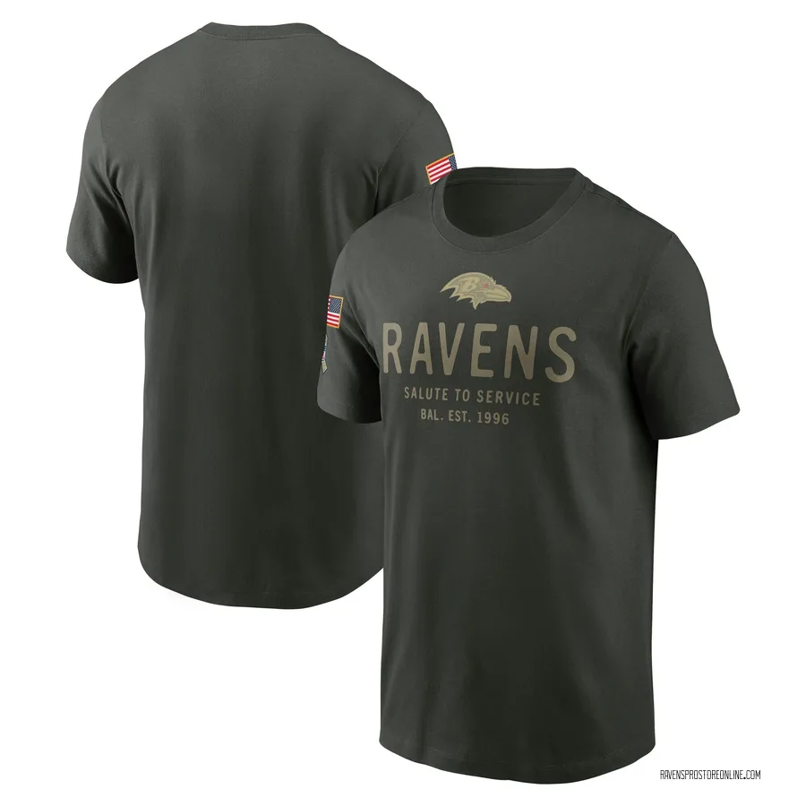 Men's Baltimore Ravens Forest Green 2025 Salute to Service Sideline T-Shirt