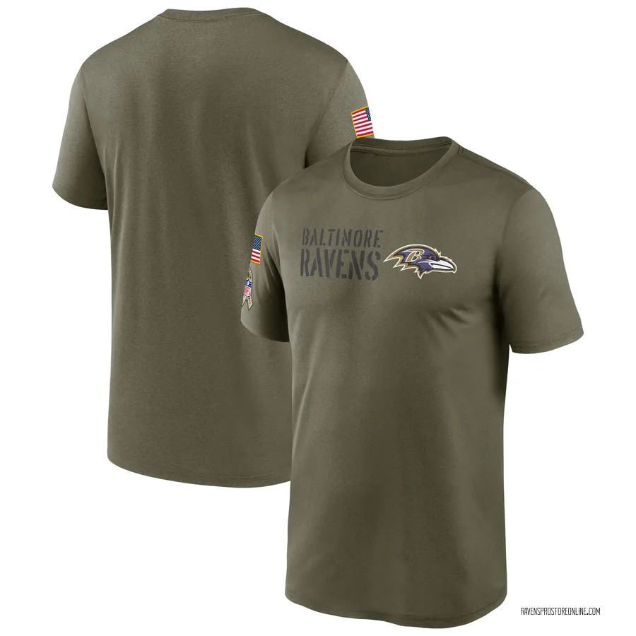 Men's Baltimore Ravens Olive 2022 Salute to Service Legend Team T-Shirt