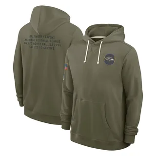 Men's Baltimore Ravens Olive 2025 Salute to Service Sideline Hoodie