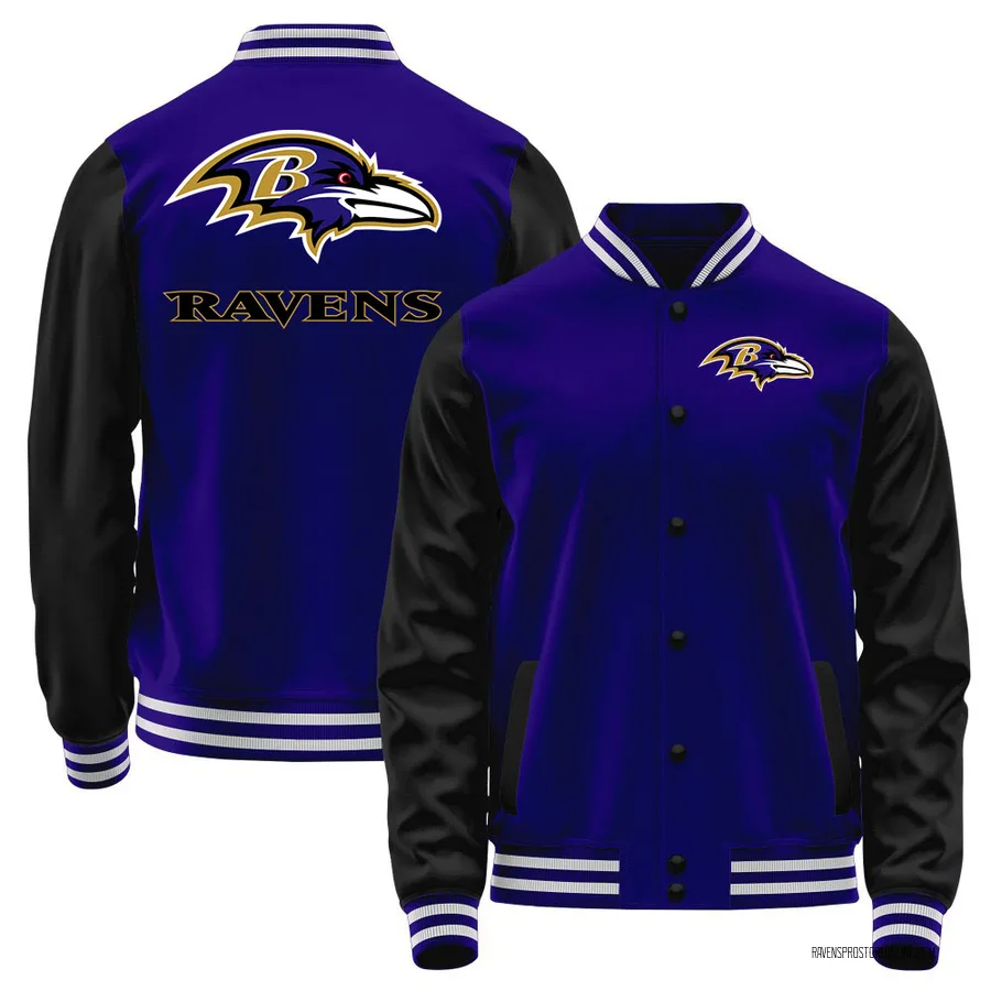 Men's Baltimore Ravens Purple/Black Full-Snap Jacket