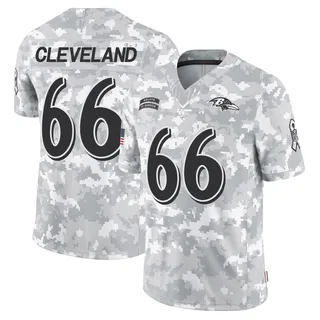 Men's Ben Cleveland Baltimore Ravens Men's Limited Arctic Camo 2024 Salute to Service Nike Jersey