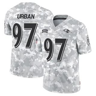 Men's Brent Urban Baltimore Ravens Men's Limited Arctic Camo 2024 Salute to Service Nike Jersey
