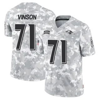 Men's Carson Vinson Baltimore Ravens Men's Limited Arctic Camo 2024 Salute to Service Nike Jersey