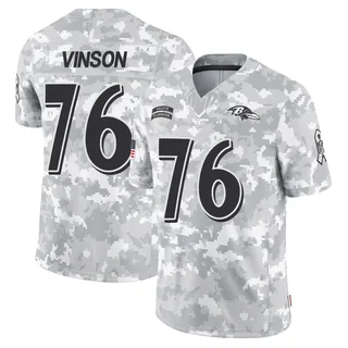 Men's Carson Vinson Baltimore Ravens Men's Limited Arctic Camo 2024 Salute to Service Nike Jersey